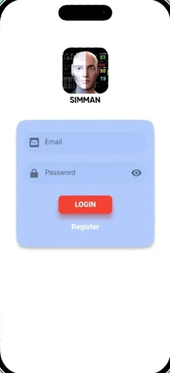 Simman login screen
