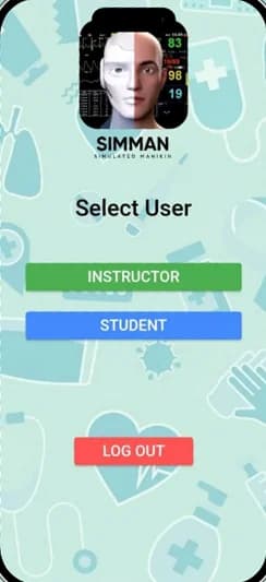 Simman role selection for instructor or student